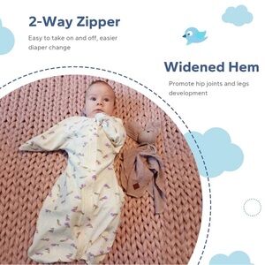 ZIGJOY Infant Sleep Sack with 2-Way Zipper - Cream